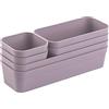 Gariella Set di organizer per cassetti, divisorio regolabile, colore lilla