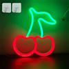 ENUOLI Insegna al neon ciliegia Luci al neon a LED Insegna al neon rossa Lampada da parete al neon USB o luce al neon a batteria per camera da letto per bambini per feste di matrimonio da bar