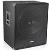 Vonyx Subwoofer attivo SMWBA18, subwoofer attivo, subwoofer da 18 pollici e 1000 watt, bi-amplificatore, amplificatore integrato, scatola acustica attiva per DJ con rivestimento in feltro nero