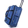 R.LEONE TROLLEY BORSONE DA VIAGGIO CON 2 RUOTE RINFORZATE (Blu, 009 35x43x66 cm)