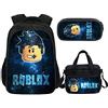 MATU Roblox Borsa pranzo per studenti, borsa da viaggio, borsa per computer, bambini, adolescenti, grigio, grande, moderna o contemporanea, grigio, L, moderna, grigio, L, grigio, L, moderna o contemporanea
