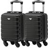 Flight Knight Set Of 2 Lightweight 4 Wheel ABS Hard Case Suitcases Cabin Carry On Hand Luggage Approved For Over 100 Airlines British Airways, easyJet & Maximum Size For Ryanair 40x20x25cm