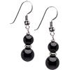 Treasure Bay Orecchini da donna fatti a Mano con Doppia ietra preziosa e orecchini pendenti in argento sterling - Idee regalo per le donne (Agata Nera)