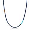 COAI Collana da Uomo e da Donna con Perline Heishi di Lapislazzuli 60cm