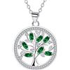 Micory Collana Albero Della Vita Donna Argento Sterling 925 Smeraldo Albero della Vita Pendente Regalo Donna Originale Per Mamma Moglie Compleanno Anniversario-Catena 45+5cm