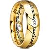 King Will Anello in titanio da 7 mm per uomo in oro Signore degli Anelli Fede nuziale per uomo donna Comfort Fit lucido, V 1/2(64.64mm), Titanio, Nessuna pietra preziosa