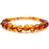 amber-us - Bracciale in ambra baltica su fascia elastica, lunghezza multipla, diversi colori, realizzato in autentiche perle di ambra naturali rotonde, 14 centimeters