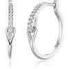 Zevmi Orecchini ad Anello Donna, Zirconia Cubica e Placcatura Oro Bianco, Ipoallergenici