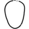 GAVU Collana Uomo Perline di Pietre Naturali, Collana di Ossidiana Arcobaleno da Uomo con Amuleto Fleur de Lis 50cm