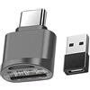 YRIKE Lettore di schede Micro SD, lettore di Schede da USB C a Micro SD/SDXC/SDHC, lettore di Schede OTG di Tipo C con Adattatore Femmina da USB C a USB Maschio,Adatto per Samsung, Macbook, tablet