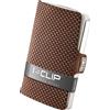 I-CLIP Portafoglio in acciaio inossidabile con fermasoldi intercambiabili - Portafoglio sottile - Portafoglio in pelle - Portacarte in acciaio inossidabile- Milanaise Rovere Marrone satinato