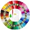 LauCentral elloLife - 150 matasse di filo da ricamo, colori casuali, in cotone, kit per la creazione di braccialetti con 12 bobine, organizer per principianti e adulti, per progetti di lavoro a maglia e punto