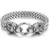PiercingJak Bracciale da uomo con testa di lupo vichingo, in acciaio inossidabile, catena da uomo, stile nordico, vichingo, norreno, biker amuleto, odino, lupo braccialetti