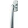 Roto Maniglia standard Roto Samba con logo, argento naturale, lunghezza perno 32 mm