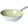 Salter BW09277 Earth padella wok da 28 cm - rivestimento antiaderente in ceramica, senza PFAS, compatibile con piano cottura a induzione, alluminio forgiato, manici morbidi, facile da pulire