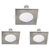 LEDLUX 3 Pezzi Faretti Led da Incasso Quadrato, Dimmerabile Con Triac Dimmer, 220V 5W 550 Lumen, 90X90X37mm, Foro 70mm, Impermeabile IP65, Quick Connettore (Natural White 4000K, Nichel Satinato)