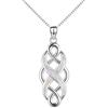 YFN Collana con Nodo Celtico Creato con Ciondolo Opale in Argento Sterling, Gioielli D'amore Infinito (Collana con Opale Blu) (White)