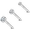 ZS 18K Oro Vero 20G Anelli al Naso per Donna Uomo, 1.5mm 2mm 3mm CZ Diamante Simulato, Solido 7mm Piercing Naso Gioielli per Il Corpo