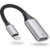 IVSHOWCO Adattatore Lightning a USB per iPhone [Apple MFi Certificato], OTG per iPad Supporta Disco, Lettore di Schede, Mouse, Tastiera