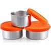 nicelock - Contenitori per alimenti piccoli in acciaio inossidabile, impilabili, set da 50 ml, 100 ml, 220 ml, per condimenti per insalata, alimenti, lo svezzamento, snack, bambini, dessert, senza BPA