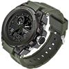 KXAITO Orologi da uomo sport all'aperto impermeabile militare orologio data multi funzione tattica LED sveglia cronometro large 26_Verde