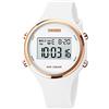 XCZAP Orologio da donna con display a LED Elecreonic Fashion Chrono Alarm Digital Clock Donna Sport Outdoor Wirstwatch, bianco, Cinturino