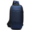 FANDARE Nuovo Zaino Monospalla Antifurto Borsa a Tracolla Uomo Borsa Sportiva,con pochette per password, USB Borsa sul Petto per Trekking/Ciclismo/Viaggio/Sports Impermeabile Poliestere Blu