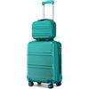 Valigia da viaggio 3 TLG rigida trolley set valigia bagaglio a mano borsa da  viaggio grigio, Blu : : Moda
