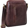 STILORD 'Emerson' Borsello a Mano Uomo Pelle Borsa a Tracolla Vintage Borsetta Piccola Elegante Borsa Messenger Borsa Ufficio Cuoio Genuino, Colore:lyon - marrone