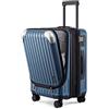 LEVEL8 Valigia Bagaglio a Mano 55CM Espandibile Valigia Trolley Rigido Ultra Leggero in ABS+PC Valigie con Chiusura TSA e 4 Ruote Doppie Girevoli, 55x37x25CM, 42L, Blu