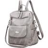 UBAYMAX Zaino Donna Casual alla Moda, Borsa Zainetto Grigio in PU Pelle, Daypack Multifunzione per Scuola/Lavoro/Viaggio/Shopping/Uso Quotidiano, Zaino Multi-Tasca con Design Versatile
