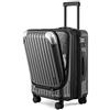 LEVEL8 Valigia Bagaglio a Mano 55CM Espandibile Valigia Trolley Rigido Ultra Leggero in ABS+PC Valigie con Chiusura TSA e 4 Ruote Doppie Girevoli, 55x37x25CM, 42L, Grigio