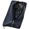 CM Conte Massimo CONTE MASSIMO Portachiavi Per Uomo e Donna, Vera Pelle, 2 Tasche con Cerniera e Ganci, Con Scatola Regalo
