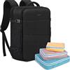 Lubardy Uomo 40L Zaino Portatile Porta PC 17,3 Pollici da Viaggio Impermeabile con organizer valigia 3 Pezzi Donna Grande Capacità per Lavoro, Scuola, Viaggio Nero