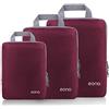 Eono Organizzatori da Viaggio a Compressione, Organizer Valigia Set, Cubo di Viaggio, Cubi di Imballaggio, Compression Packing Cube