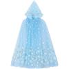 XEPST Mantello Principessa Bambina, Costume Principessa con Cappuccio, Mantello Blu Della Principessa Accessorio Scialle Cape Ragazze da Costume Carnevale Halloween Cosplay