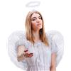 BALINCO Set con ali d'angelo + fascia d'angelo | ali d'angelo | ali di cupido | ali di piume | Cristo bambino come accessorio per costume da donna Halloween | carnevale | festa a tema (bianco)