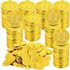 Prasacco 100 monete dorate in plastica finte, monete d'oro pirata, monete da gioco, bomboniere, insegnanti, ricompensa in classe