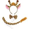 TSHAOUN 3 Pezzi Costume Giraffa, Costume Carnevale Giraffa, Giraffa Fascia Bowtie Coda, Kit Carnevale, Set di Costumi Animali, per Carnevale Halloween Decorazioni per Feste