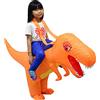 LOLANTA Costume da dinosauro per bambini in costume gonfiabile di Halloween Costumi T-Rex, Arancione, S/3-6 anni, 90-130cm
