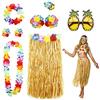 PHOGARY 8PCS Gonna Hula Kit di accessori per costumi per Hawaii Luau Party - Ballando Hula con Fiore Bikini Top, Lei hawaiana, Molletta, Occhiali da sole