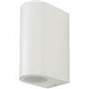 V-TAC PORTALAMPADA DA PARETE 2 ATTACCHI GU10 BIANCA IP44 LUCE UP-DOWN VT-7652-LED7542