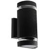 V-TAC PORTALAMPADA DA PARETE NERO PER 2 LAMPADINE ATTACCO E27 IP44 VT-967 -LED93573