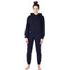 Bellivalini Tuta Sportiva da Donna in Cotone Completo da Ginnastica Felpa Corta con Cappuccio e Pantaloni con Modello a Vita Alta BLV222 (Blu Navy, L)