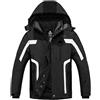 Wantdo Giacca da Snowboard Running Giacca da Ciclismo Sport Giaccone Sport Invernale Abbigliamento da Sci Taglia Forti Neve Uomo Grigio e Arancio L