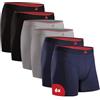 DANISH ENDURANCE Boxer Uomo in bambù Ultra Morbido, Mutande Boxer Bamboo Comodi, Traspiranti, 6 o 10 Paia Multicolore (2xNero/Rosso, 2xGrigio, 2xBianco) 6-pack w/ fly