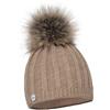 ELIMELI® - Berretto invernale da donna in cashmere, in lana, con pompon, in pelliccia sintetica, lavorato a maglia, prodotto in UE, amaranto, Taglia unica