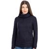 SAOL Maglione a Maglia Irlandese a Coste a Collo Alto da Donna, Navy, XX-Large