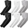 6 Paia Manicotti Con Protezione UV E Foro Pollice – Unisex In Tessuto Seta Freddo Per Ciclismo, Corsa, Escursionismo – Colori: Nero, Grigio, Bianco, Rosa, Blu, Pelle