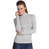 Basic Cotton Lupetto Donna Manica Lunga Cotone Elasticizzato (M, Grigio)